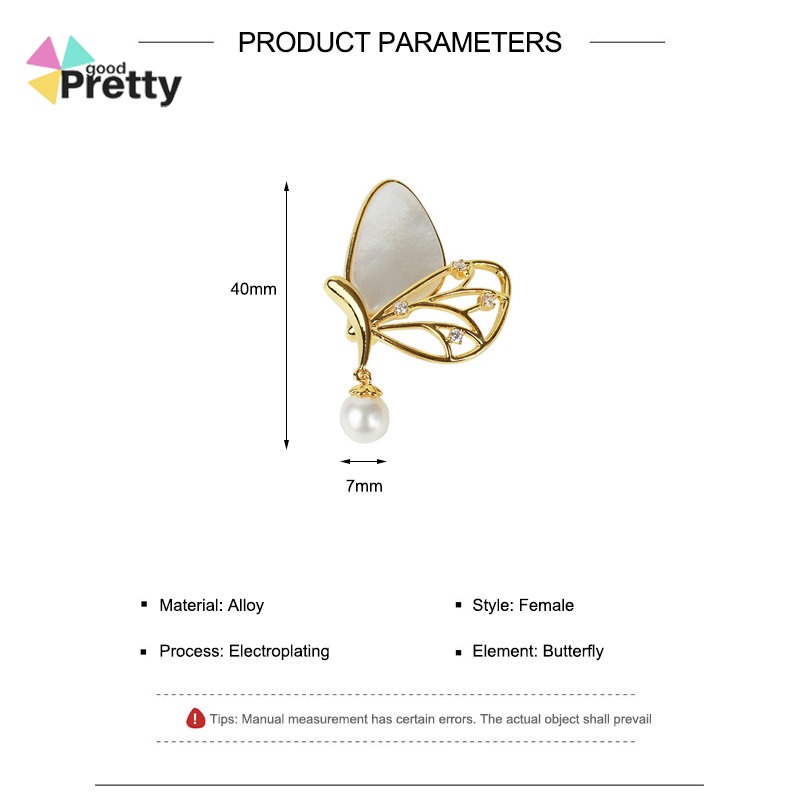 Bros kupu-kupu,Pin Mutiara,Aksesori Peniti Jas Wanita
