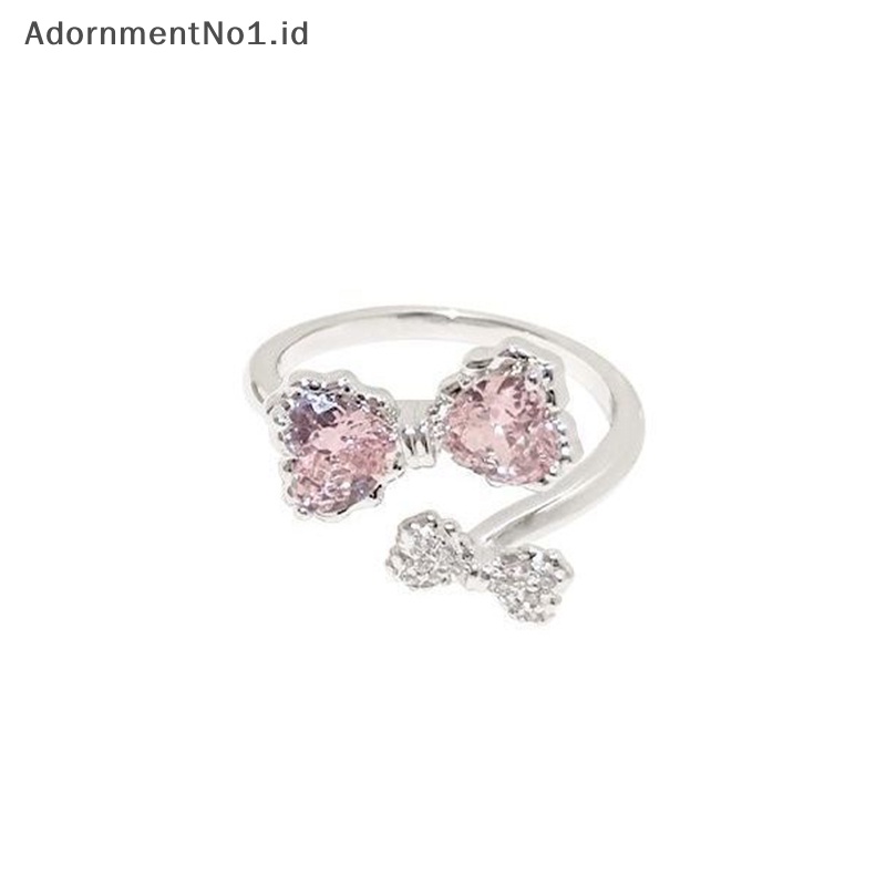 [AdornmentNo1] Gaya korea eksquisite Pink ikatan simpul pembukaan cincin Adjustable manis lucu temperamen Fashion cincin sederhana untuk perhiasan wanita