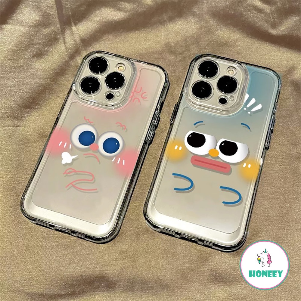 Casing Ponsel Emoji Mata Besar Lucu Kompatibel Untuk iPhone 14 Pro Max12 13 11 Pro Max X XS XR 87 Plus Cover Pelindung Matte Bening