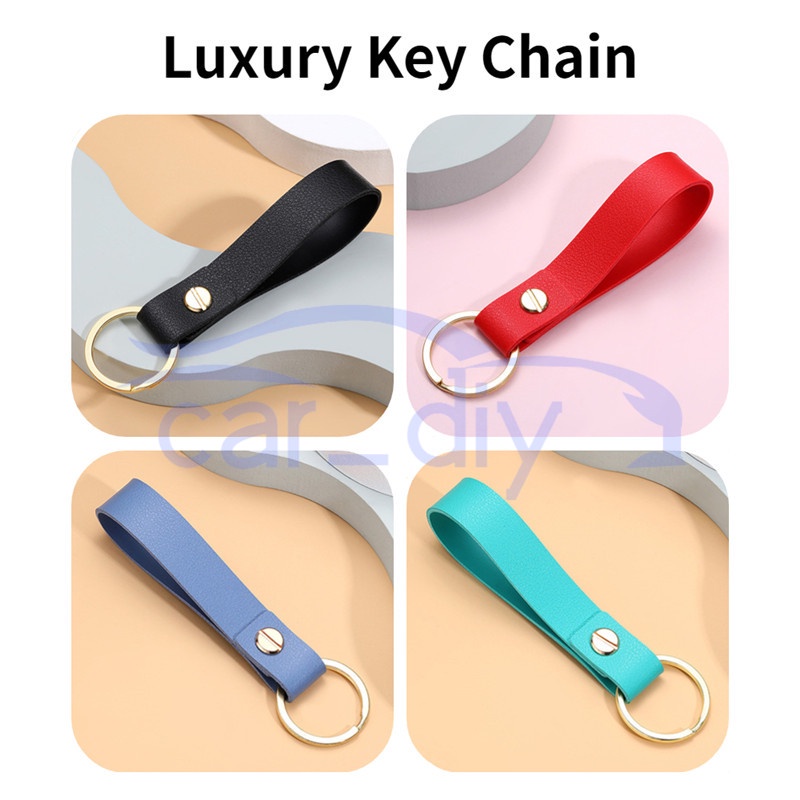 Kulit Gantungan Kunci Warna-Warni Alloy Metal Key Chain Holder Kreatif Universal DIY Liontin Dekorasi Fashion Hadiah