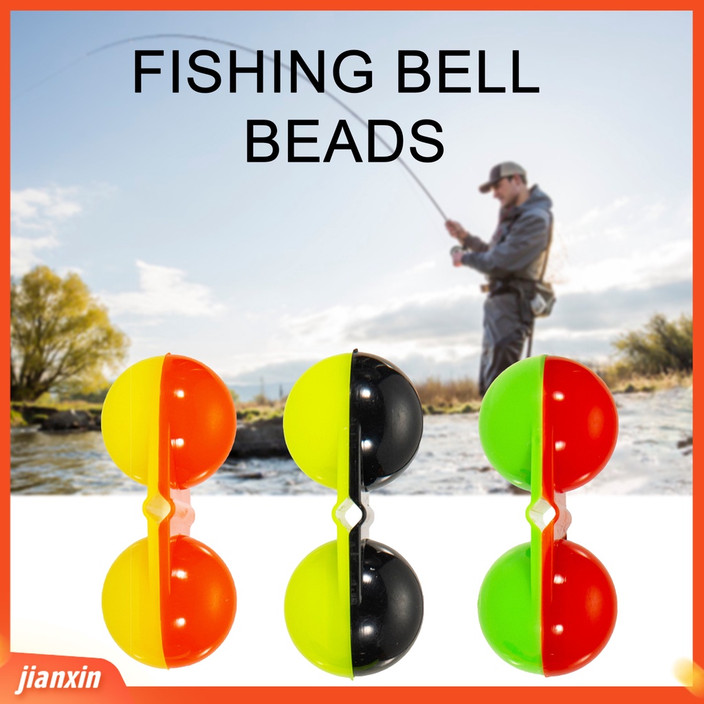 (In Stock) 10 Pcs Memancing Rattle Bead Warna Terang Kebisingan Nyaring ABS Laut Memancing Double Rattle Fish Bite Bait Alarm Angling Aksesoris