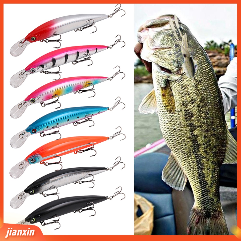 (In Stock) 15.2cm /36g Ikan Kecil Lure 3D Fisheye Tajam Duri Lidah Lebar Plat 3kait Ikan-Tarikan Anti-Korosi ABS Umpan Pancing Untuk Angling