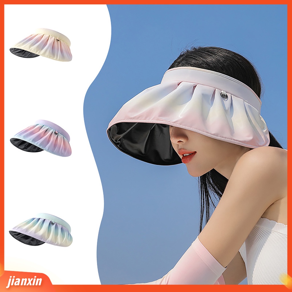 (In Stock) Wanita Sunhat Elastis UV-proof Kosong Top Gaya Korea Bentuk Kerang Topi Pinggiran Lebar Untuk Outdoor