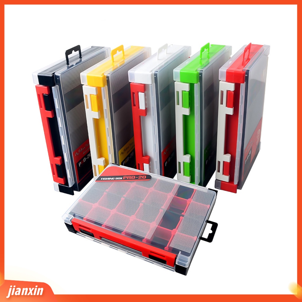 (In Stock) Double Layer Kotak Penyimpanan Plastik Multifungsi Wadah Umpan Pancing Portabel