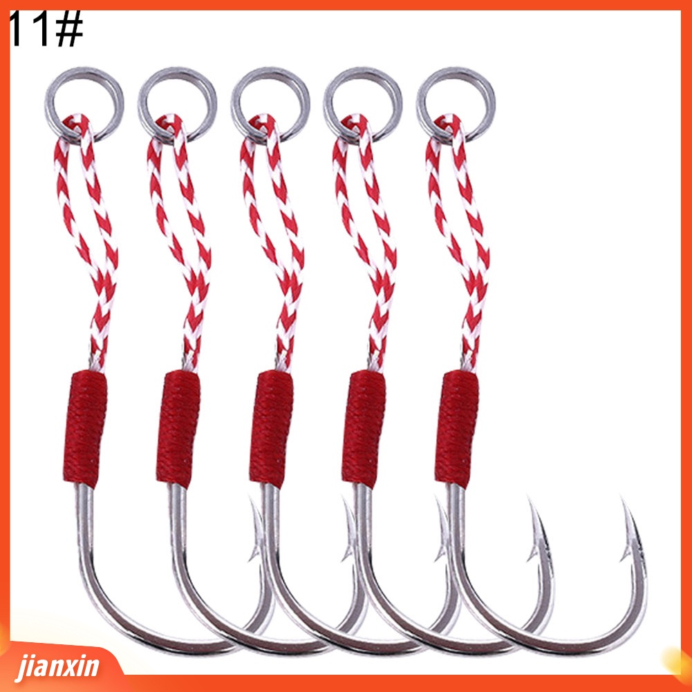 (In Stock) 5Pcs Aksesori Tackle Kail Ikan Bahan Stainless Steel Untuk Memancing Lautan Laut Luar Ruangan