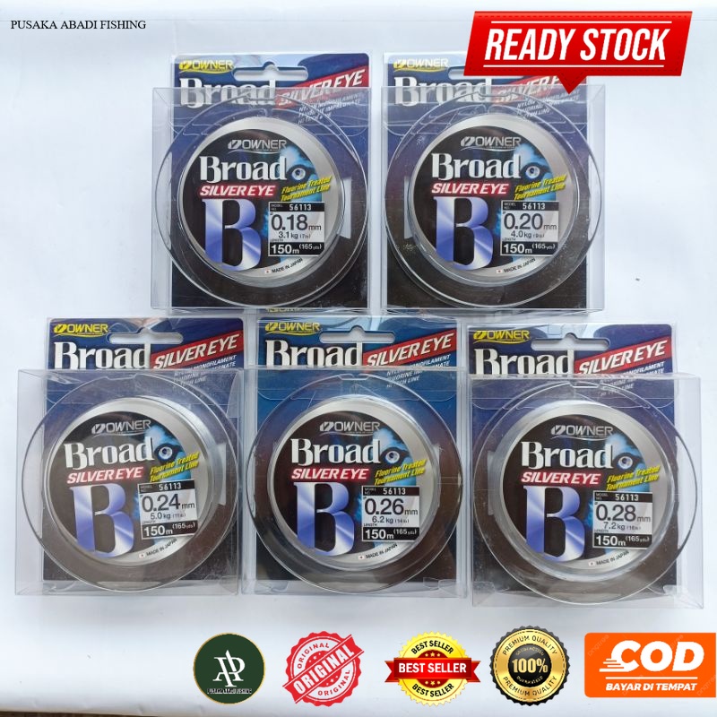 Senar owner broad 150 meter silver eye/ senar owner warna putih