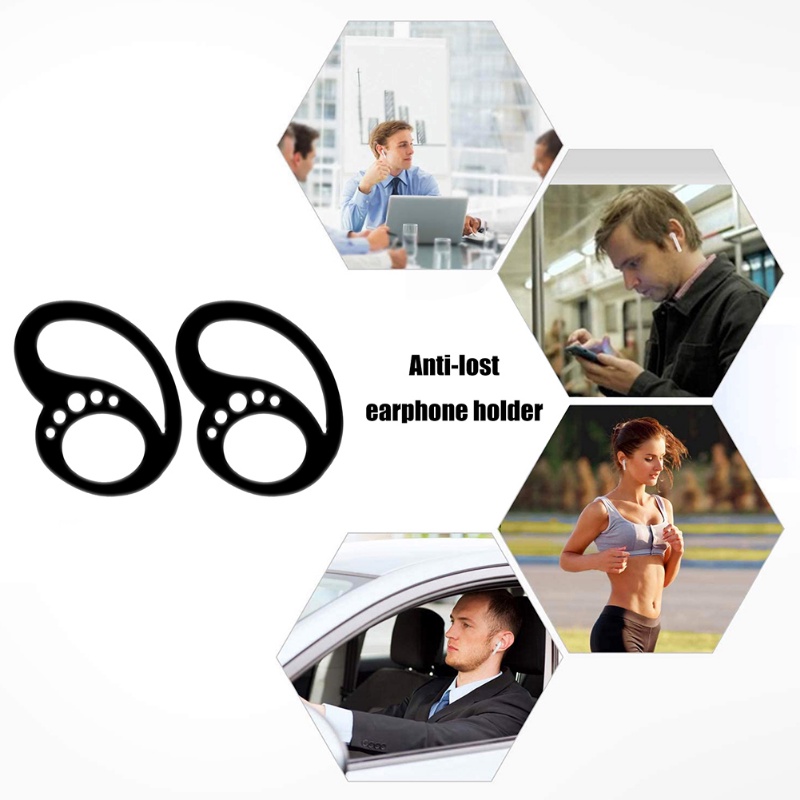 1pasang Headphone Portabel Anti-drop Silikon Earhook/ Nirkabel Olahraga Earphone Tetap Klip/ Headset Universal Anti-slip Penutup Pelindung