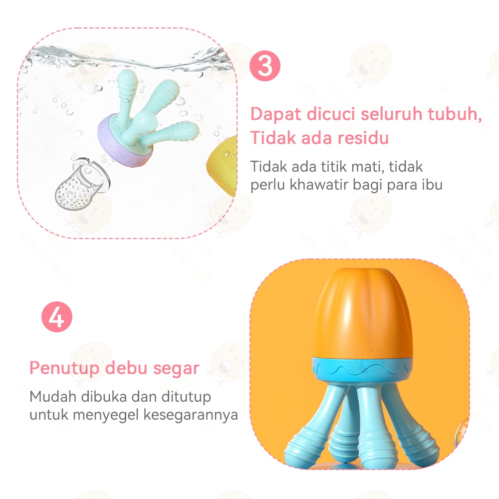 Lacoo Dot buah bayi bentuk gurita Empeng buah bayi BPA FREE Baby fruit feeder