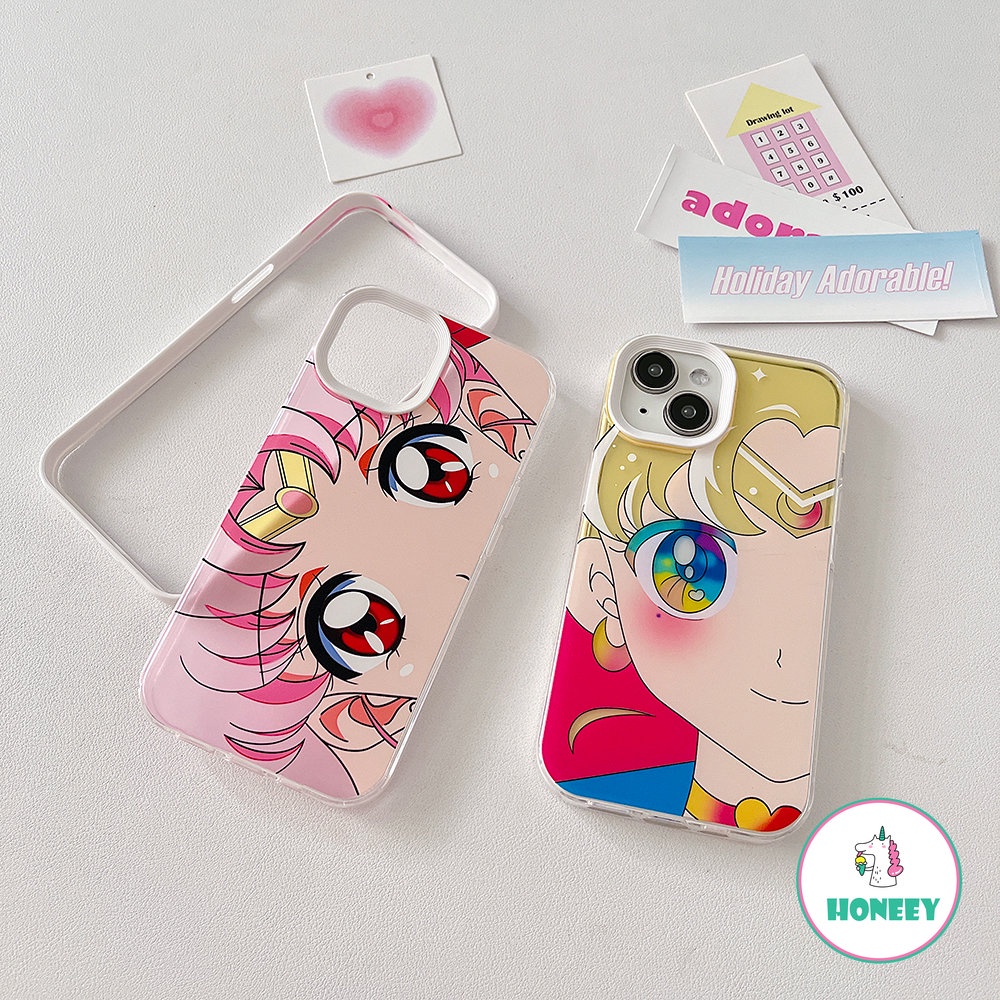 IPHONE Fashion Kartun Sailor Moon Phone Case Kompatibel Untuk Iphone14 12 13 11 Pro Max12 13pro 14pro XR XS 7Plus 8Plus 3-in-1 Removable Back Cover