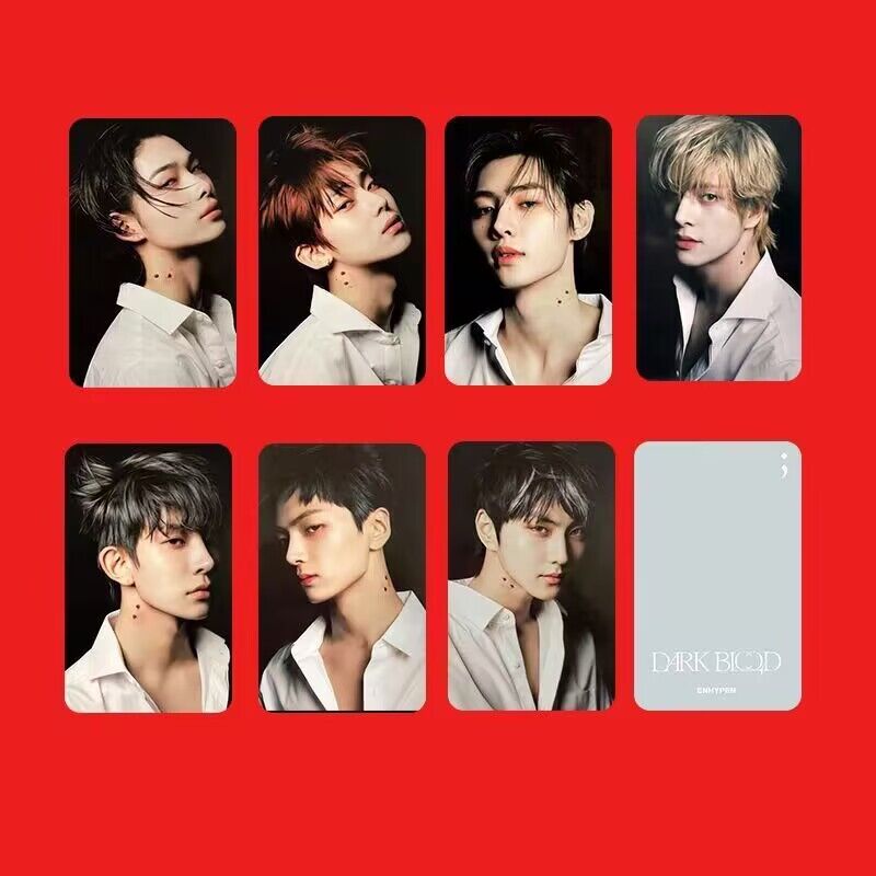 7pcs /set EN-HYPEN Mini 4th Album DARK BLOOD Photocards Kartu Lomo ENHYPEN Kpop Collection Series