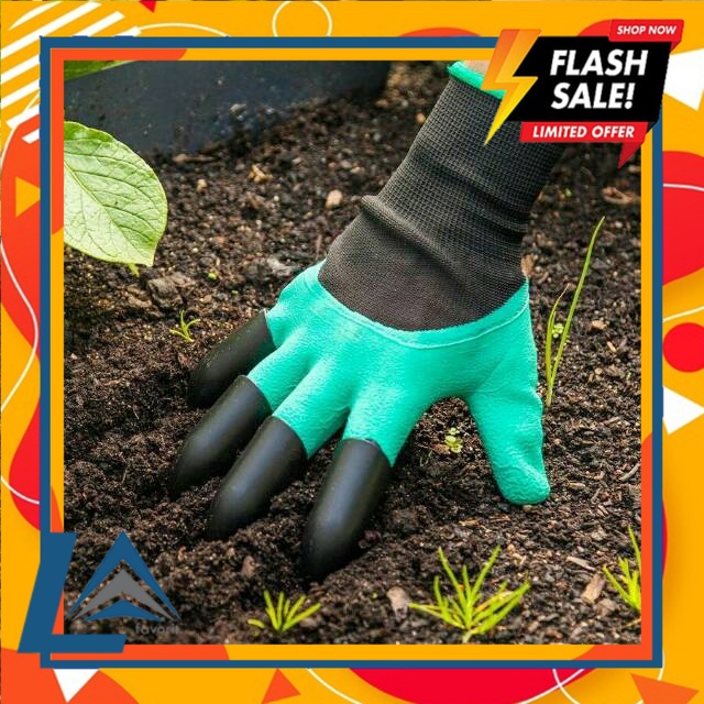 (LA FAVORITE). Sarung Tangan Berkebun dengan Cakar Plastik untuk Gali Tanah / Sarung Tangan Penggali