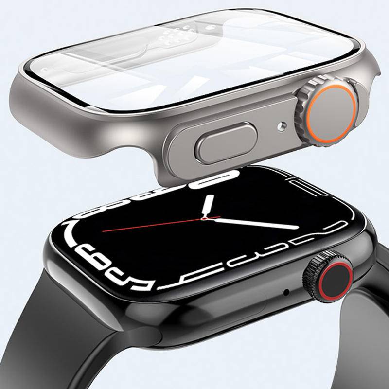 Pc Firm Cover For Apple Watch Case 44mm 41mm 45mm 40mm Kaca Penampilan Upgrade Berubah Menjadi Ultra Untuk Iwatch Series8 7 6 5 4 se 2kotak Jam Tangan