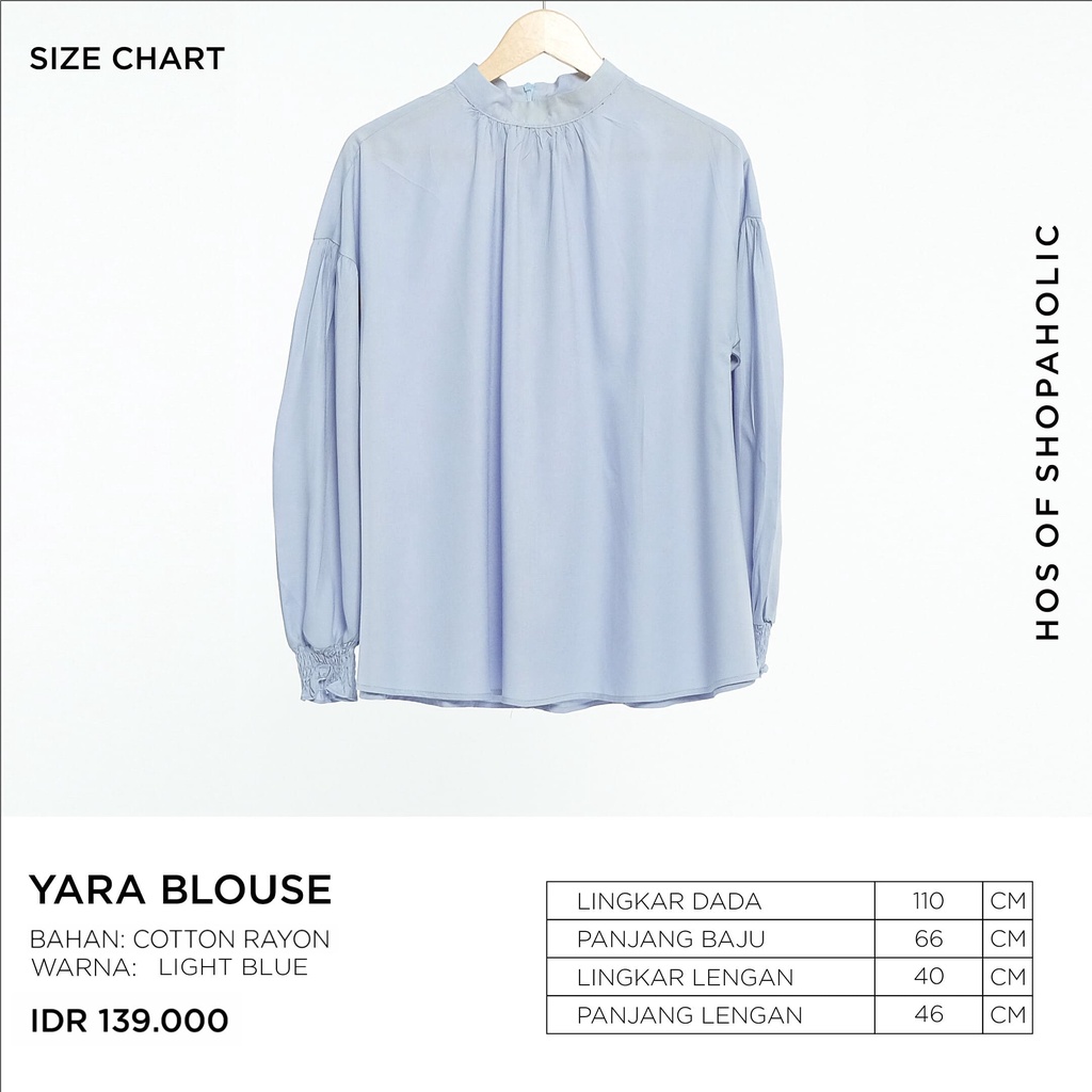 YARA BLOUSE - Atasan - Blouse Wanita - Katun Rayon - All Size