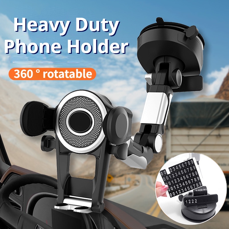 Penyangga Ponsel Suction Cup Heavy Duty/Penyangga Lengan Panjang Kaca Depan Dashboard Mobil/Bracket Smartphone Dalam Mobil/Dudukan GPS Sel Ponsel /360 ° Dudukan Telepon Yang Dapat Diputar Truck Mounted Phone Holder