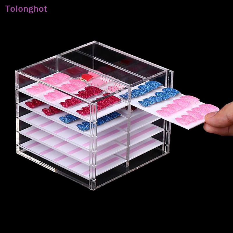 Tolonghot&gt; 5/10lapisan Nail Art Storage Display Box Memakai Armor Transparan Akrilik Kotak Manicure Collector Box Sudah Finishing Packing Kuku Palsu Dengan Baik