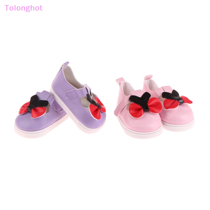 Tolonghot&gt; 1pasang Sepatu Boneka 18inch Sepatu Boneka Mainan Lucu Dasi Kupu Sepatu Datar Mini Velcro Sepatu Boneka Aksesoris Gadis Hadiah Dengan Baik