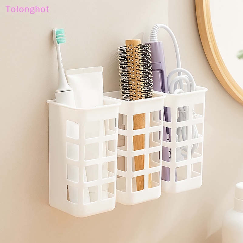 Tolonghot&gt; Alat Rambut Organizer Dinding Brushes Holder Menggunakan Punch Free al Organizer Rak Morden Rak Kamar Mandi well