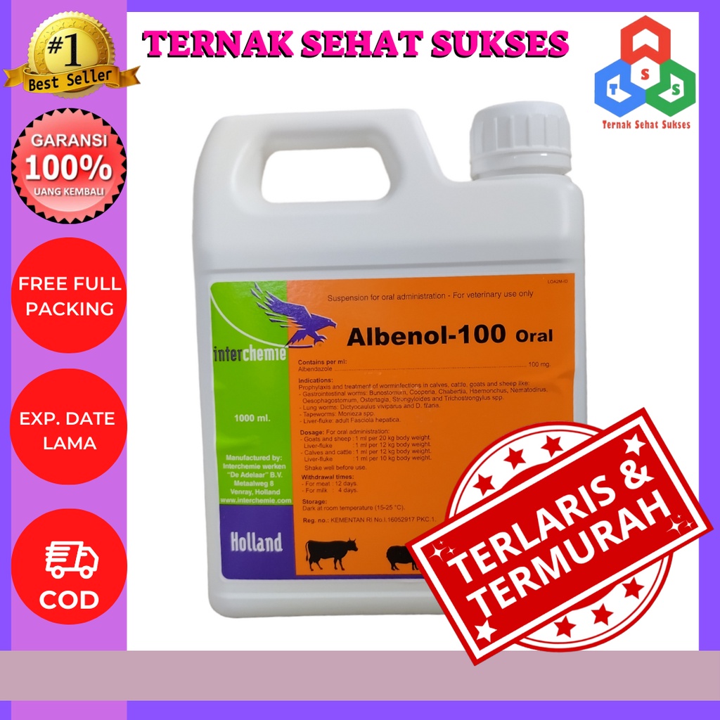 Albenol 100 Oral Albenol ORAL  Obat Cacing 1 liter TSS