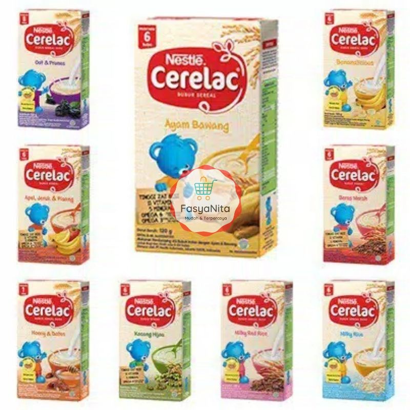Nestle cerelac 120 gram varian rasa, bubur bayi instan 6+