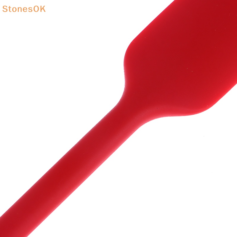 Stones 1Pc Spatula Silikon Gagang Panjang Tahan Panas Fleksibel Non-Stick Slim Spatula DIY Kue Krim Scraper Blender Baking Alat ID