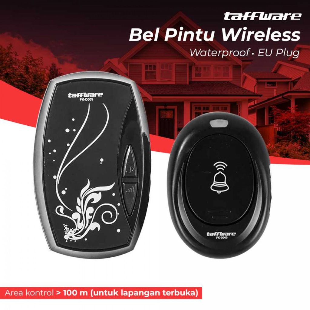 Taffware Alarm Pintu Wireless Waterproof dengan EU Plug - FK-D009