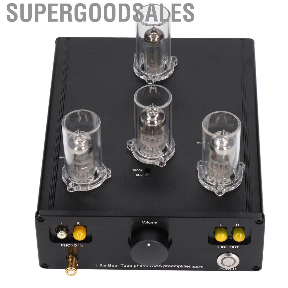 Supergoodsales Phono Preamplifier  Low Background Noise Vacuum Tube Elegant Appearance HIFI Portable for Record