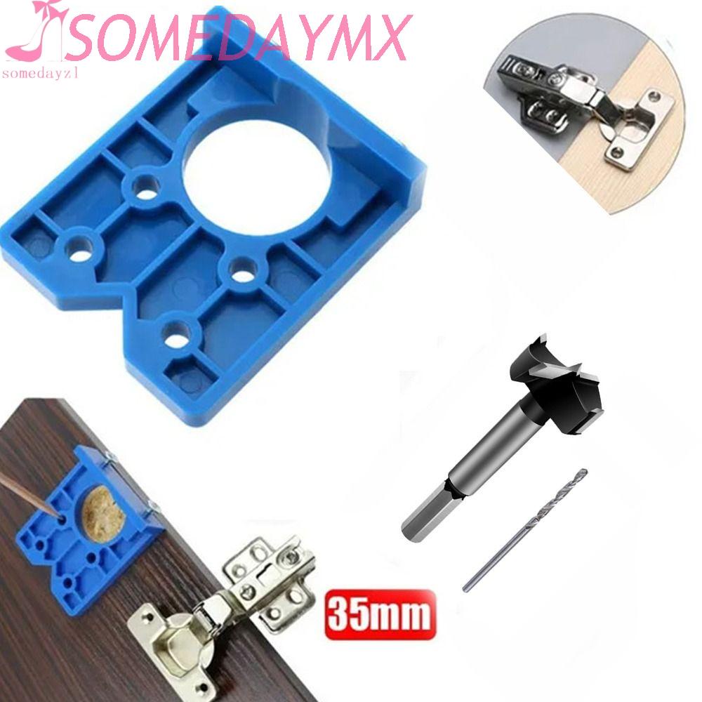 Hinge Punching Hinge Drilling Jig, Hinge Punching Engsel Pengeboran Jig, Alat Bantu Pasang Pembuka Lubang Tersembunyi Engsel 35mm Panduan Mata Bor Alat Aksesoris Lemari