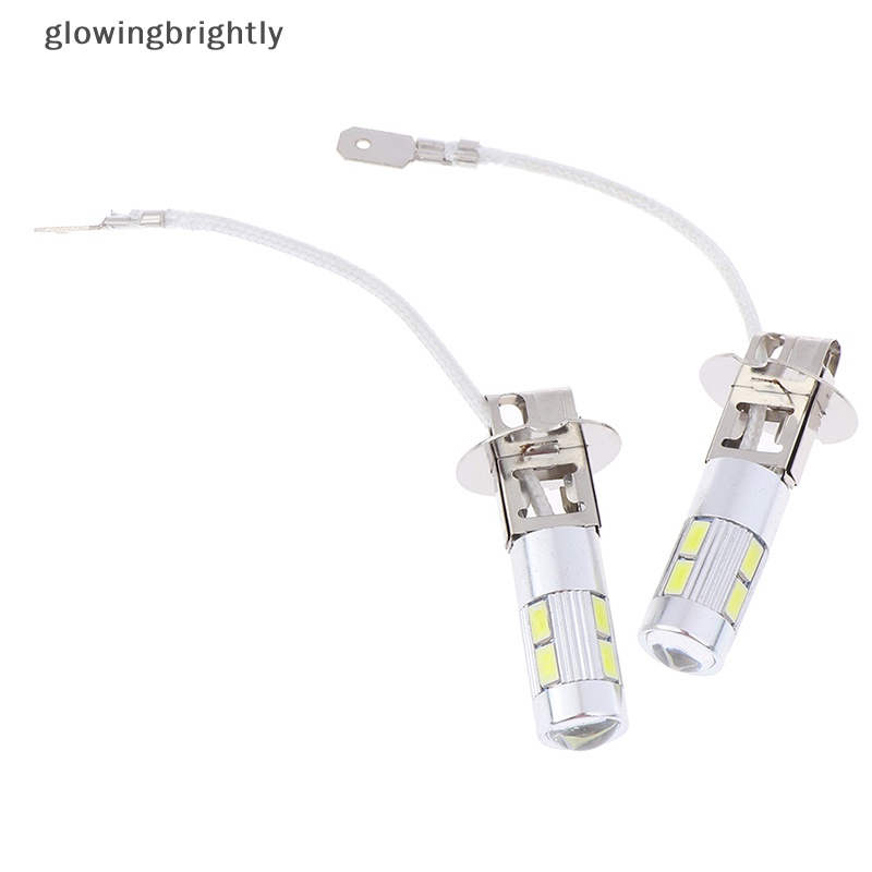 [glowingbrightly] 2x H3 50W 6000K Lampu Bohlam LED Mobil Daya Tinggi Putih TFX