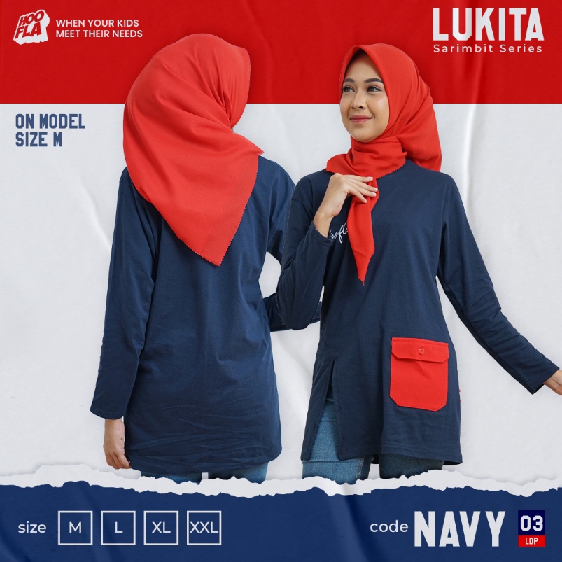 Kaos Couple Keluarga Ayah Ibu Anak Lukita Sarimbit Series Navy Hooflakids Baju Kembar Casual Premium Kekinian Laki Perempuan Original Branded