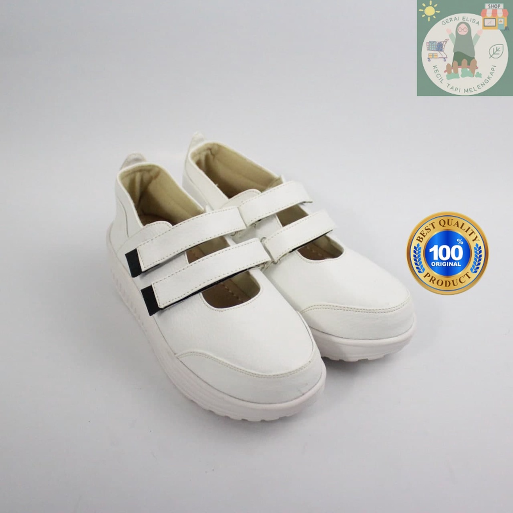 Sepatu Wanita Sneakers One Love REI Hak Tinggi 3-5 Cm Warna Grey Hitam Ukuran 36 Sampai 40 Bahan Kul