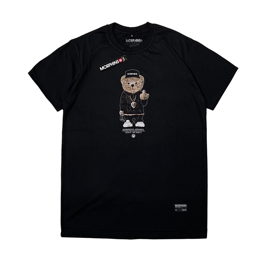 kaos cowok distro keren kekinian  distro terbaru boneka beruang warna hitam bisa cod Morphins Teddy 