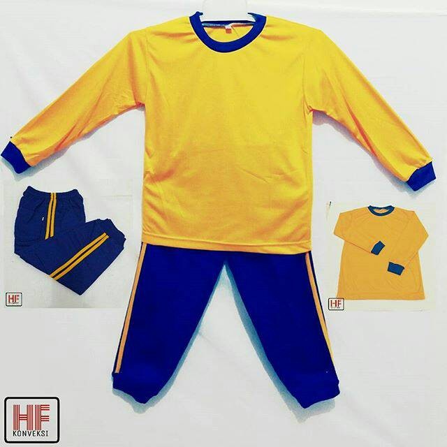 ✨BEST✨ -baju olahraga tk/Seragam OlahRaga Tk Panjang Kuning Biru polos Murah