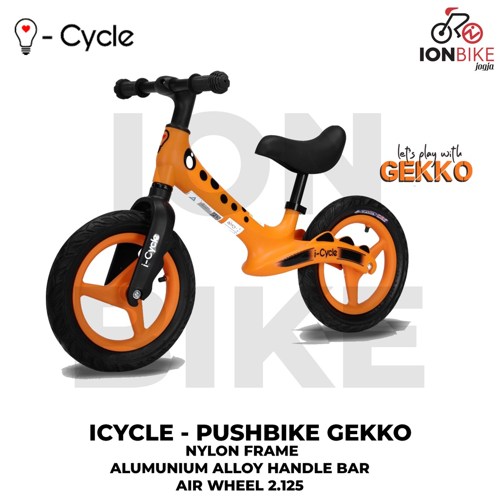 Pushbike Icycle Gekko Nylon Balance Bike Push Bike I-cycle i Cycle Terbaru Ringan Murah Sepeda Kesei