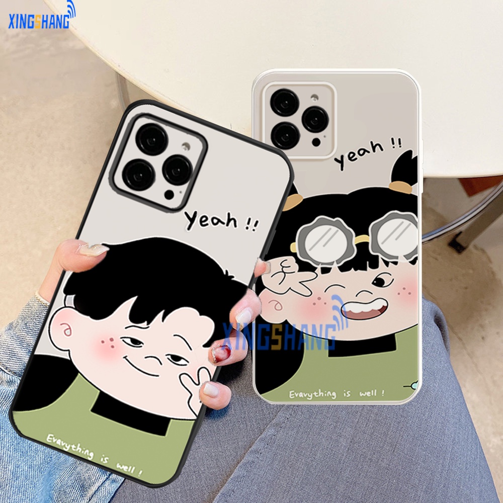 Case Couple iPhone 11 iPhone 14 Pro Max 12 13 Xs Xr Xs Max iPhone6 6S 7 8 Plus Kartun Lucu Imut Cewe