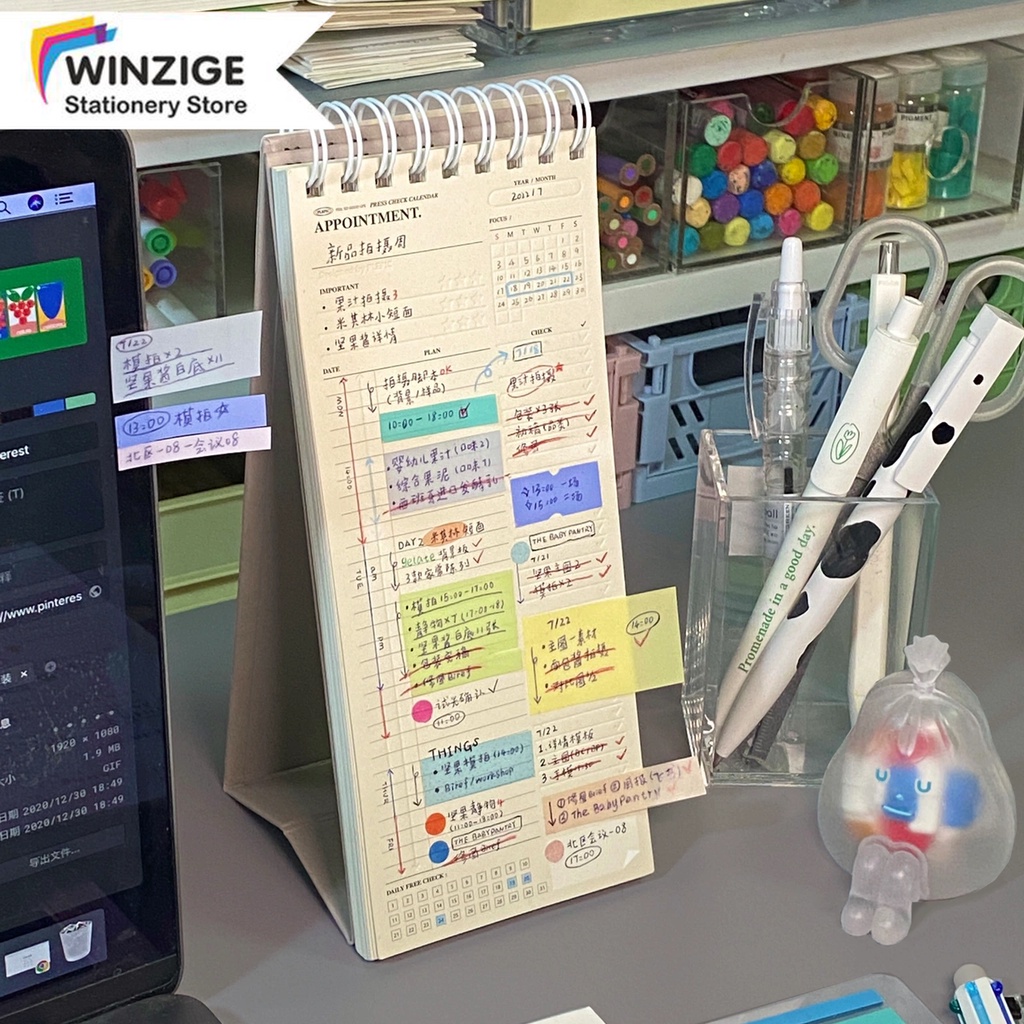 

Winzige buku tulis aesthetic daily planner desk planner buku jurnal lucu journal agenda buku tulis spiral notebook / Standing Project Planner / Desk Notepad