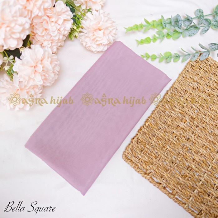 Promo COD Terlaris BESTSELLER -Jilbab Segi empat Bella Squere Bahan PolyKatun Asra Hijab - ungu muda
