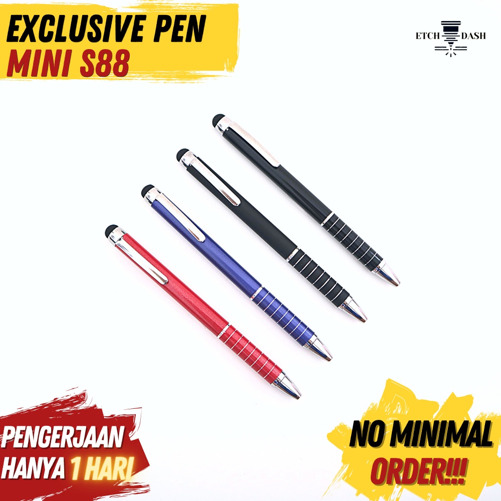 

Pulpen Stylus Souvenir Metal Gratis Custom Nama Logo Merchandise Perusahaan - Exclusive Pen MINI S88