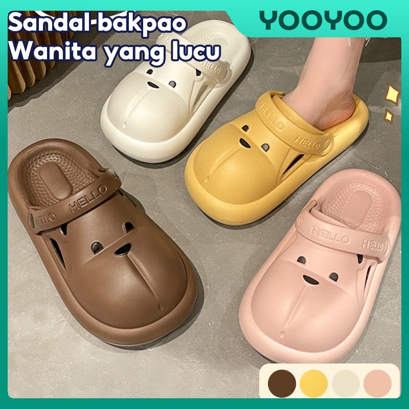 YooYoo Sandal karakter / sandal beruang / sandal bapao beruang / sandal slop / sandal santi slip / s