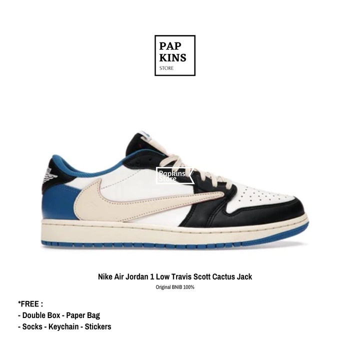 sepatu nike air jordan 1 low x travis scott x fragment design - 39