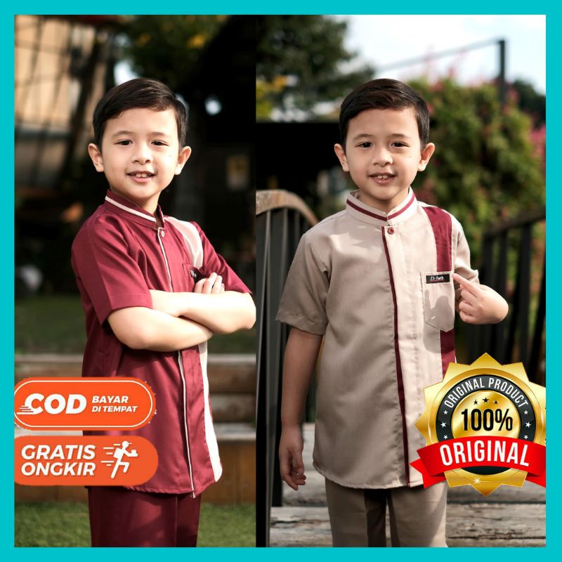 Setelan baju muslim koko anak laki laki El-Fath AL QORNI