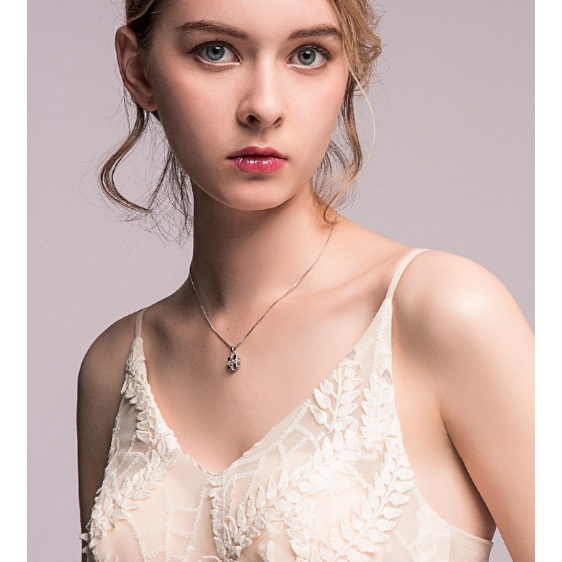 Goldkingdom Fashion Perhiasan Aksesoris Ready Stock Perak Disepuh Kalung Wanita Sederhana Rantai Tulang Selangka Berbentuk Hati Smart Liontin Hadiah Wanita