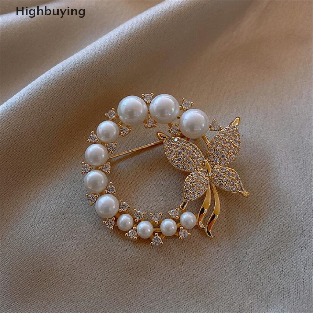 Hbid Bros Kupu-Kupu Capung Mutiara Baru Untuk Wanita Trendy Elegan Lingkaran Glory