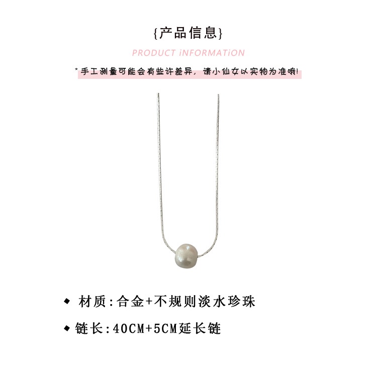 Kalung Mutiara Minimal New Feminin Leher Rantai Lock Bone Chain