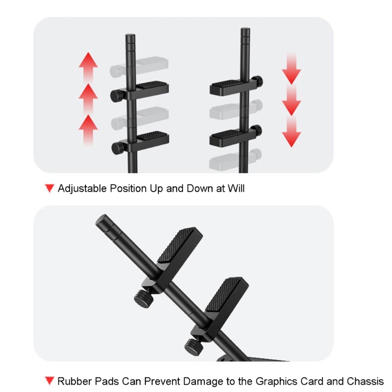 Zzz Braket Holder Kartu Grafis Aluminium Braket Penyesuaian Vertikal Horizontal