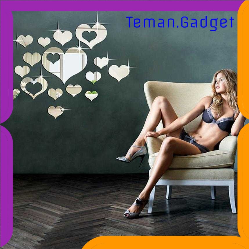 TG -  ART SOLEDI Sticker Dekorasi Dinding Love Mirror Acrylic 16 PCS - SL08