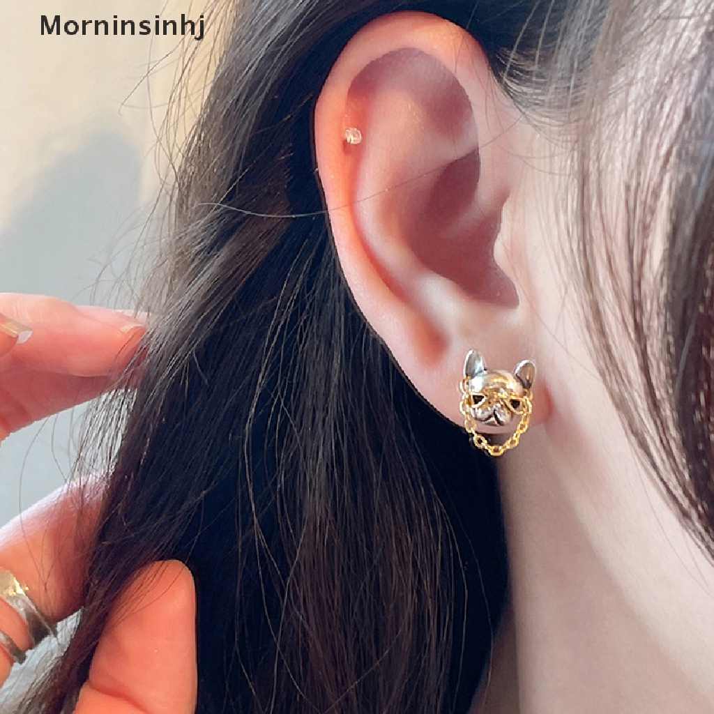 Mornin 1pasang Kreatif Gaya Hip Hop Lucu French Bulldog Stud Earrings Untuk Wanita Perempuan Lucu Anting Pesta Perhiasan Hadiah id