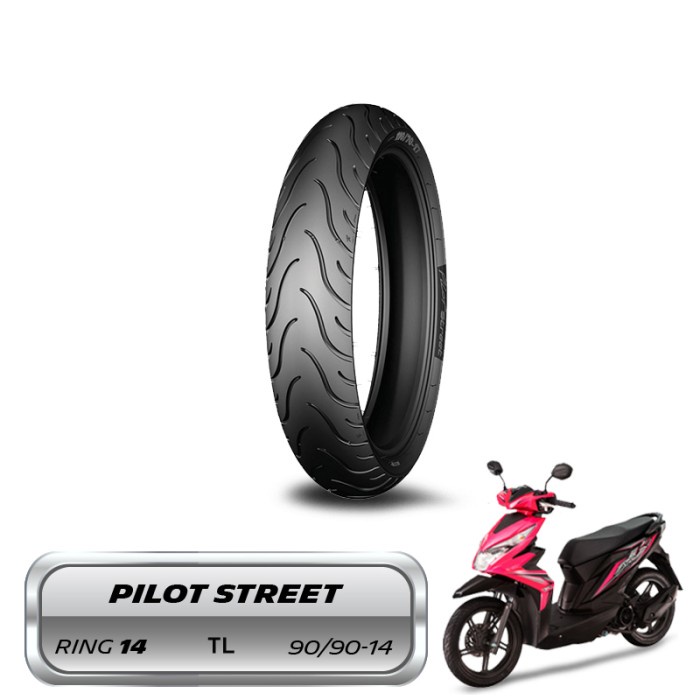 Ban Belakang Motor Beat Michelin Pilot Street 90/90 - R14 - Tubles