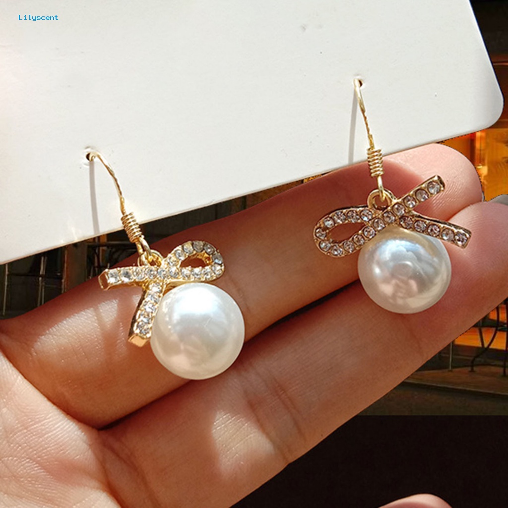 Lilyscent Fashion Wanita Berlian Imitasi Hias Ikatan Simpul Telinga Stud Anting Pesta Perhiasan Hadiah