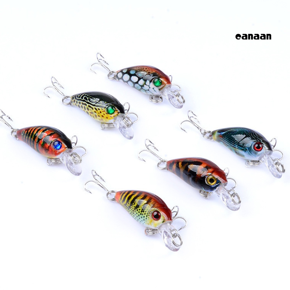 Cnn-6pcs 4.5cm 4g Memancing Buatan Manusia Hidup Keras Umpan Wobbler Air Ikan Renang Umpan