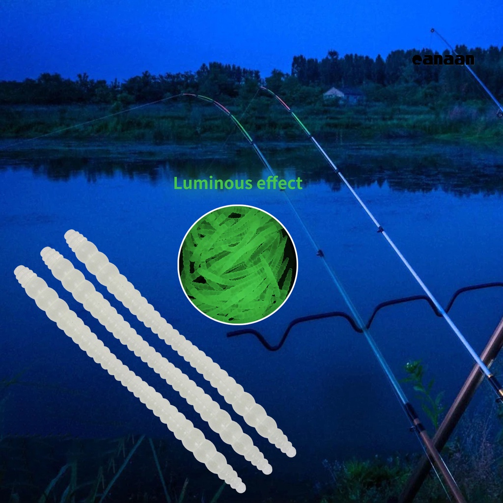 Cnn-50pcs/pack 6cm PVC Umpan Pancing Ultralight Tahan Aus Desain Neon Umpan Cacing Tanah Fishing Tackle